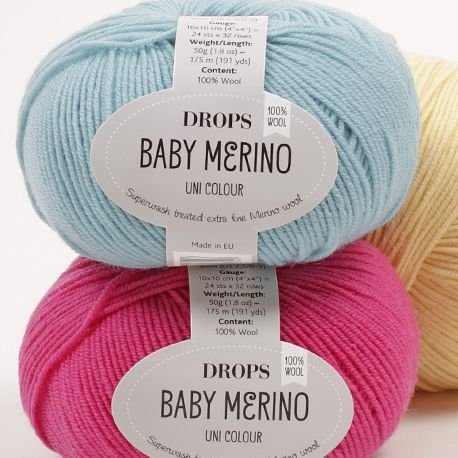 Drops Baby Merino -lankaa - 50g (n. 40 eri värivaihtoehtoa) Drops Baby Merino -lankaa - 50g (n. 40 eri värivaihtoehtoa)