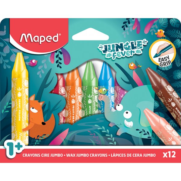 Liitusarja - Maped - 12 vahavri Jumbo Jungle Fever
