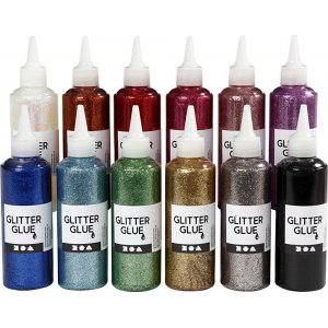 Glitterliima - sekavärejä - 12 x 118 ml Glitterliima - sekavärejä - 12 x 118 ml