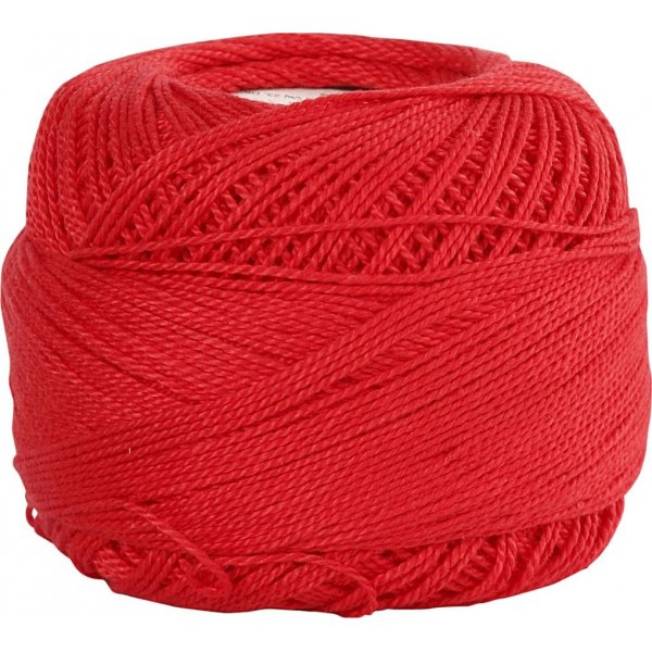 Merceroitu puuvillalanka - punainen - 20 g