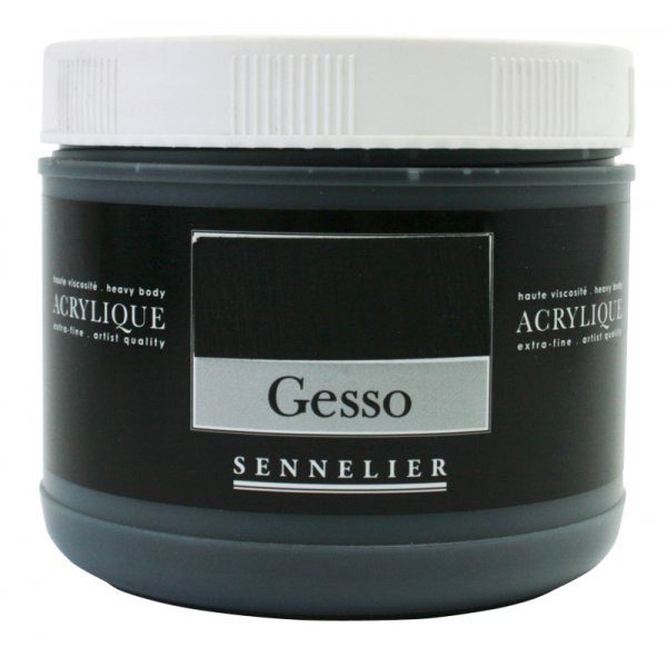 Akryyli medium Sennelier 500 Ml - Black Gesso