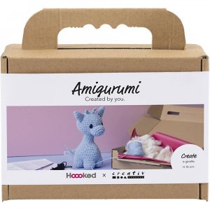 Tee-se-itse amigurumi-kirahvi, vaaleansininen - 1 pakkaus.