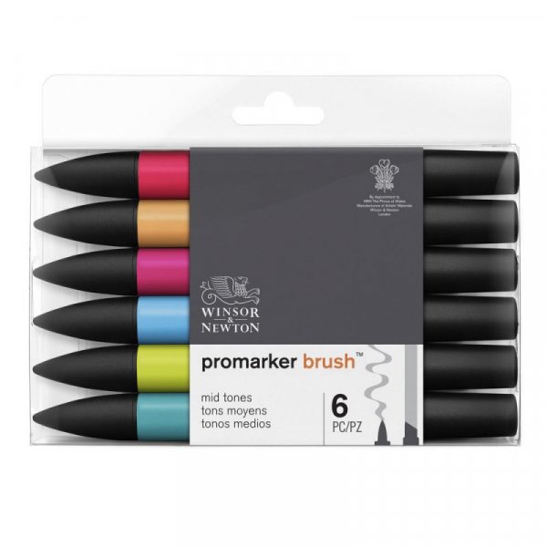 BrushMarker W&N - Keskisvyt 6 kyn