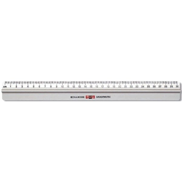 Alumiininen viivain, jossa helposti tarttuva kahva 30 cm