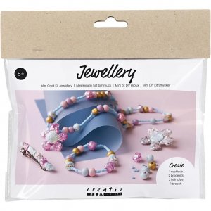 Mini DIY-setti - Glitter savesta ja puuhelmist� tehtyj� koruja