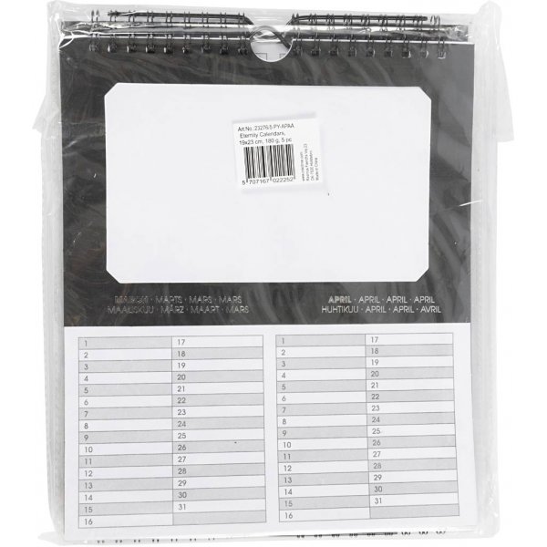 Ikuinen kalenteri - 19 x 23 cm - 6 kpl