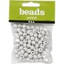 Puiset helmet - 10 mm - valkoiset - 20 g
