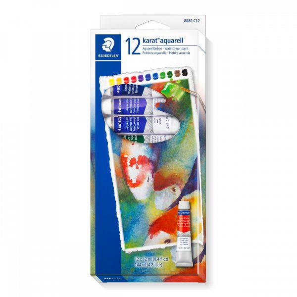 Akvarellimaali 12 ml - 12 vri