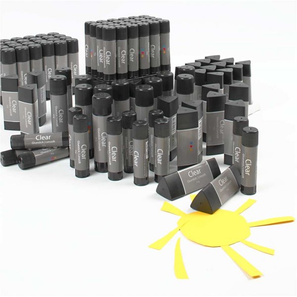 Kirkkaat liimapuikot - eri kokoja - 96 kpl