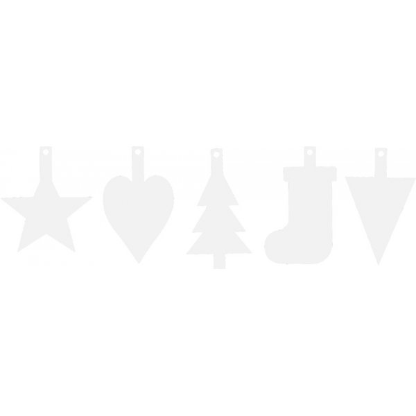 Pahvihahmot - Joulukoristeet - valkoinen - 5 x 20 kpl