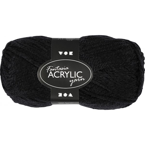 Fantasia Akryylilanka - musta - 50 g