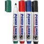 Valkotaulumerkit 4 mm - sekavrej - 4 kpl