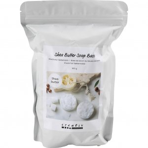 Saippuamassa sheavoirakeilla 500 g Valkoinen