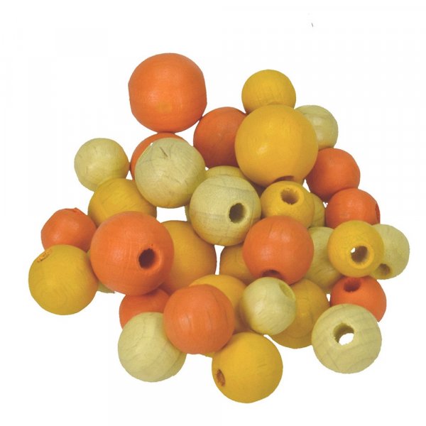 Puuhelmet 8,10,12 mm - keltainen sekoitus 25 g kokosekoitus