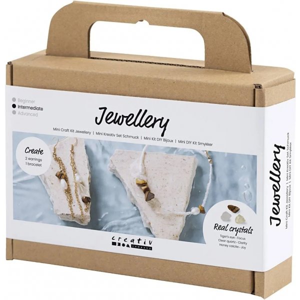 Mini DIY Kit -korut, kaulakoru ja korvakorut kristalleilla