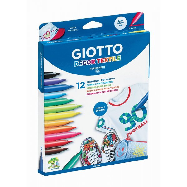 Tekstiilikynt Giotto Decor - 12 kpl