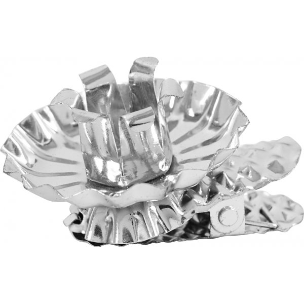 Valoklipsi - hopeoitu - 40 mm - 8 kpl