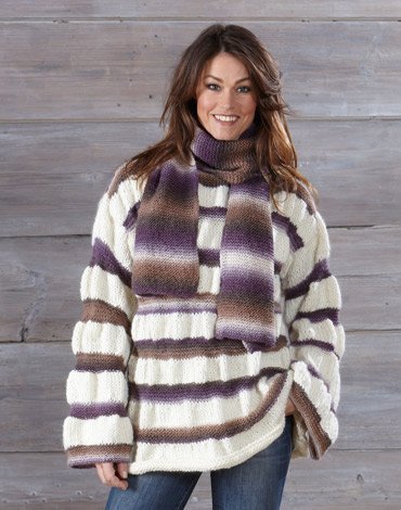 Neulekuvio - Suuri villapaita ja huivi Neulekuvio - Suuri villapaita ja huivi