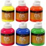 Koulumaali - Akryyli - Neon - neonvrit - 6 x 500 ml