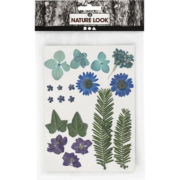 Kuivatut kukat ja lehdet - sininen Kuivatut kukat ja lehdet - sininen