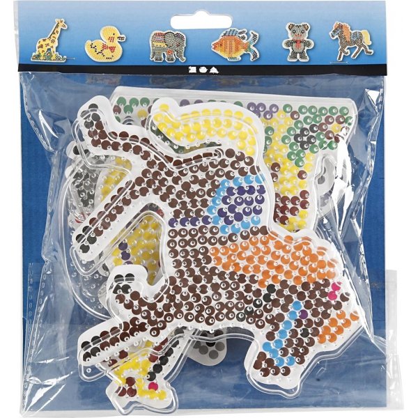 Helmilautaset - ankka - norsu - kirahvi - karhu - hevonen ja kala - 6 kpl Helmilautaset - ankka - norsu - kirahvi - karhu - hevonen ja kala - 6 kpl