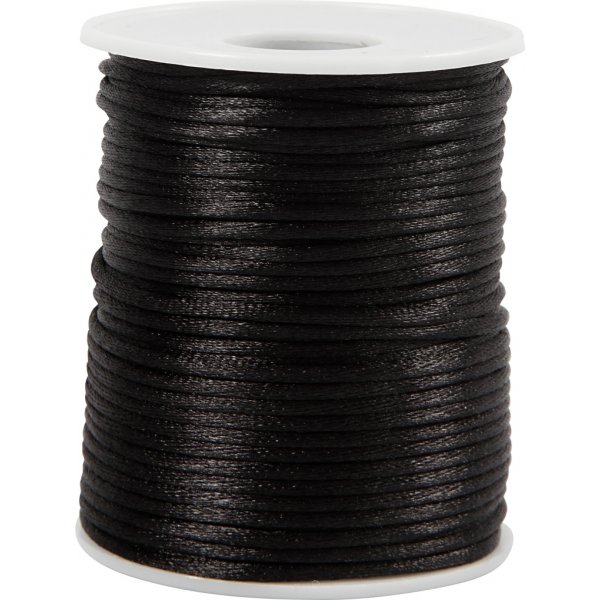 Satiininauha - musta - 50 m