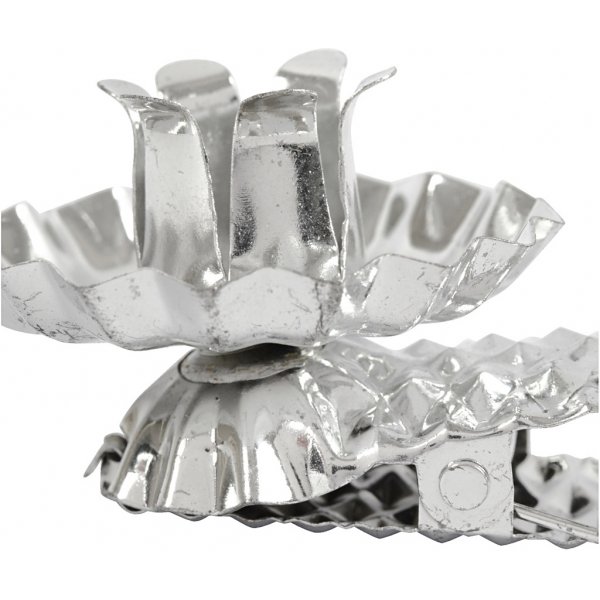 Valoklipsi - hopeoitu - 40 mm - 8 kpl