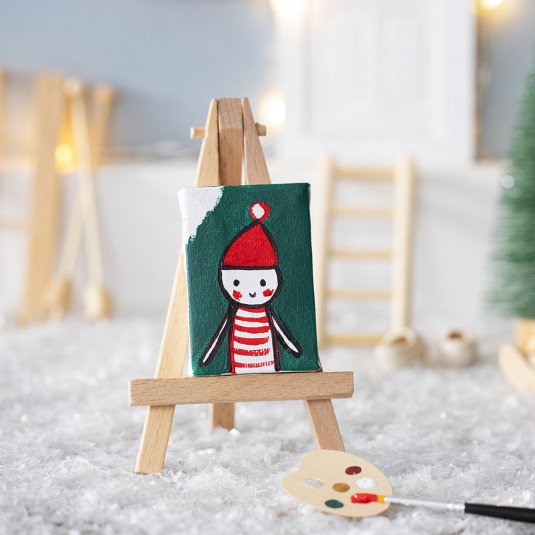 Joulupukin tarvikkeet - Lauta maalaustelineella