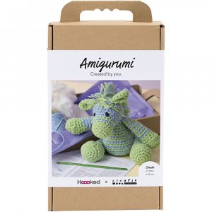 Tee-se-itse amigurumi seepra vaaleansininen ja vaaleanvihre� - 1 pakkaus.