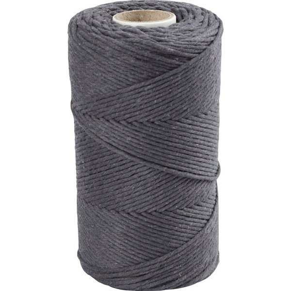 Makramelanka - harmaa - 2 mm - 198 m