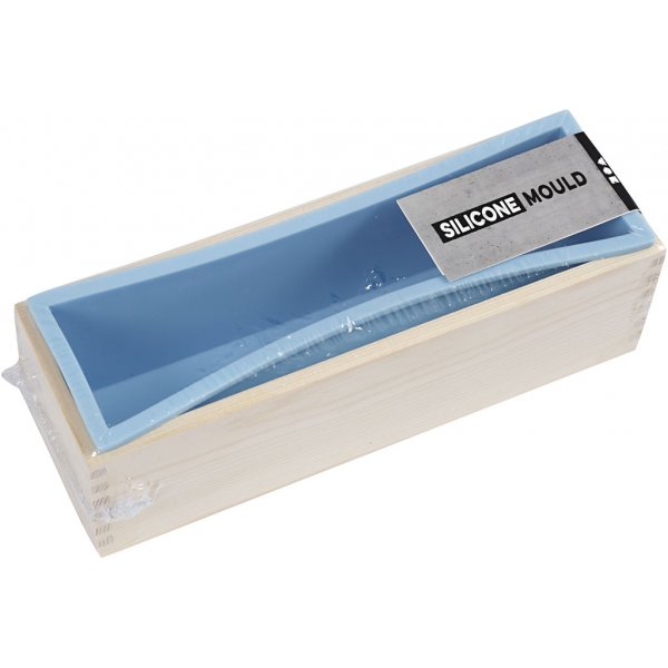 Silikonimuotti puulaatikossa Silikonimuotti puulaatikossa