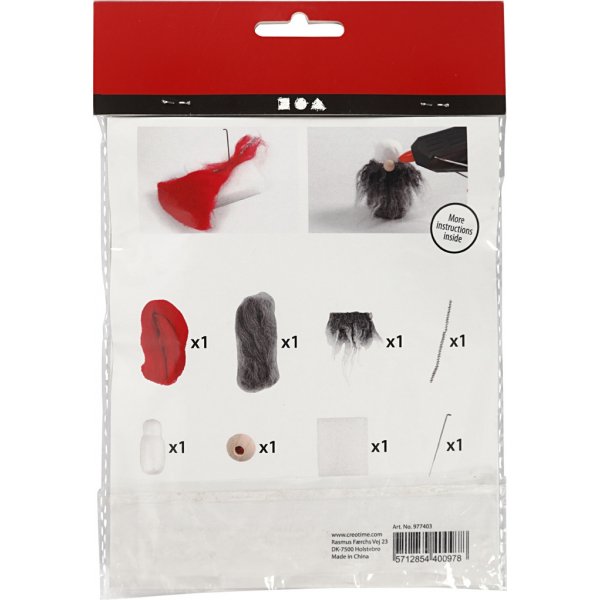 Mini DIY Kit - tonttu harmaalla partalla