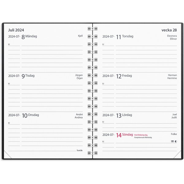 Kalenteri 24/25 - Pieni opiskeluvuosi - Perusmusta muovi