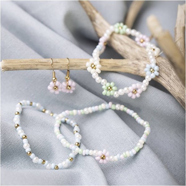 Mini DIY Kit Jewelry - Elastinen rannekoru - korvakoru