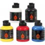 Pigment Art School - perusvrit - puolikiiltv - 5 x 500 ml