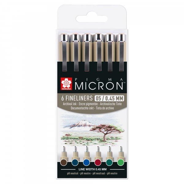 Fineliner Pigma Micron Set - 6 kyn (Earth 05)