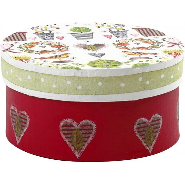 Pyöreät papier-mache-laatikot - 3 kpl Pyöreät papier-mache-laatikot - 3 kpl