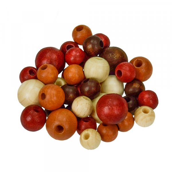 Puuhelmet 8,10,12 mm - ruskea sekoitus 25 g kokosekoitus