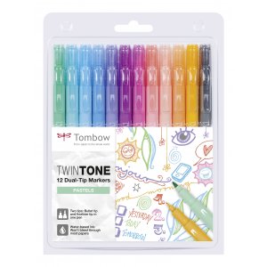 Tombow TwinTone Pastel 0.3/0.8 mm 12 kpl pakkaus