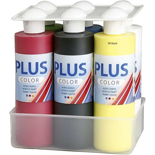 Plus Color Hobby maali - perusvärit - 6 x 250 ml Plus Color Hobby maali - perusvärit - 6 x 250 ml