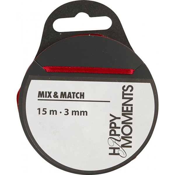 Satiininauha - viininpunainen - B3 mm - 15 m Satiininauha - viininpunainen - B3 mm - 15 m