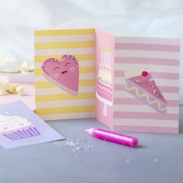 Mini DIY Kit Decoration, pastellinkeltainen, pastellivioletti, pastelli pinkki, kakut