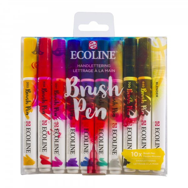 Ecoline Brush Pen 10 kpl - Ksinkirjoitus