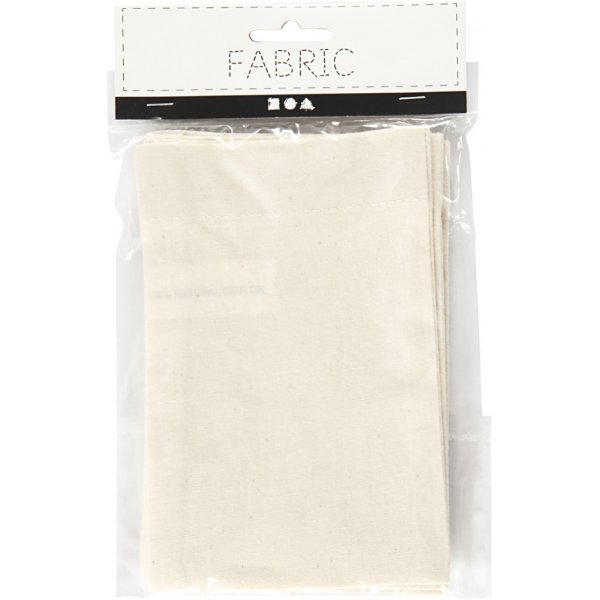 Puuvillakassit - vaalea luonto - 10 x 15 cm - 4 kpl