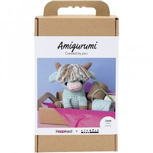 Tee-se-itse amigurumi-setti, lehm�n v�ri beige ja minttu - 1 pakkaus
