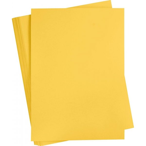 Vrillinen pahvi - auringonkeltainen - A2 - 180 g - 100 arkkia