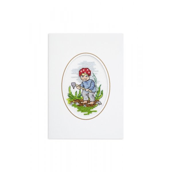 Kirjontasarja Card - Apulainen puutarhassa 3 kpl