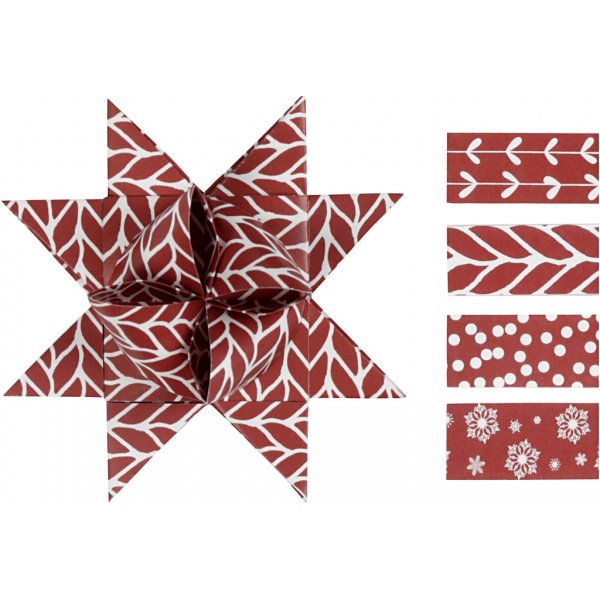 Thtinauhat - punainen - valkoinen - 6,5+11,5 cm - 60 nauhaa