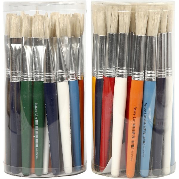 Lasten harjat - pyöreät ja litteät - 60 kpl Lasten harjat - pyöreät ja litteät - 60 kpl