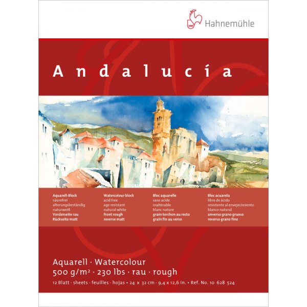 Akvarellilohko Andaluca 500g karkea/matta - 24x32cm